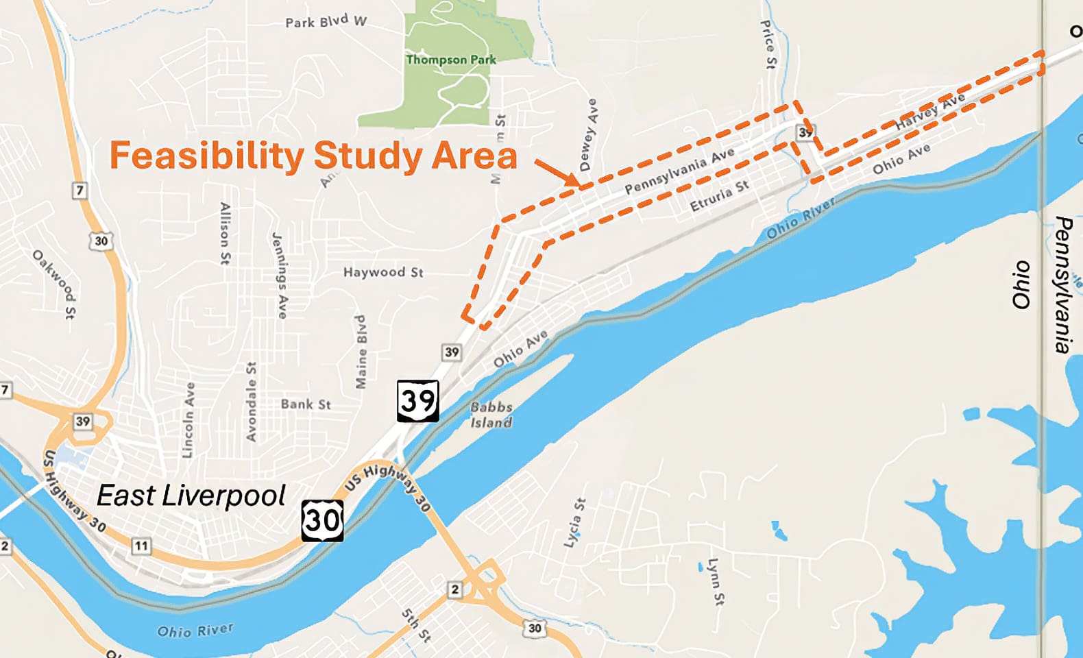 State Route 39 Improvement Study Location